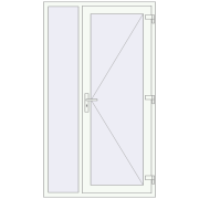 Вхідні двері 1200x2100 мм REHAU Brillant-Design Білий (RAL 9016) з двох сторін