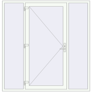 Вхідні двері 2045x2105 мм REHAU Euro-Design 60 Білий (RAL 9016) з двох сторін Вхідні двері 2045x2105 мм REHAU Euro-Design 60 Білий (RAL 9016) з двох сторін
