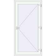 Вхідні двері 1000x2000 мм REHAU Euro-Design 60 Білий (RAL 9016) з двох сторін Вхідні двері 1000x2000 мм REHAU Euro-Design 60 Білий (RAL 9016) з двох сторін