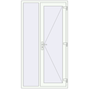 Вхідні двері 1160x2180 мм REHAU Euro-Design 60 Білий (RAL 9016) з двох сторін