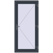 REHAU Euro-Design 60 900x2000 мм ANTHRACITE_GREY_STRUKTURAL з двох сторін