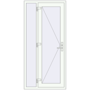REHAU Brillant-Design 950x1998 мм Білий (RAL 9016) з двох сторін