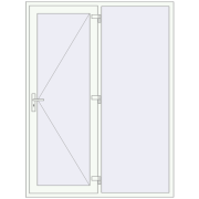 Вхідні двері 1650x2180 мм REHAU Brillant-Design Білий (RAL 9016) з двох сторін