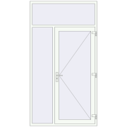 Вхідні двері 1400x2600 мм REHAU Euro-Design 60 Білий (RAL 9016) з двох сторін Вхідні двері 1400x2600 мм REHAU Euro-Design 60 Білий (RAL 9016) з двох сторін