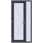 Вхідні двері 1000x2050 мм REHAU Euro-Design 60 ANTHRACITE_GREY_STRUKTURAL з двох сторін