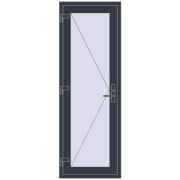 Вхідні двері 700x2000 мм REHAU Euro-Design 60 ANTHRACITE_GREY_STRUKTURAL з двох сторін