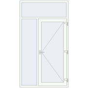 Вхідні двері 1330x2365 мм REHAU Euro-Design 60 Білий (RAL 9016) з двох сторін