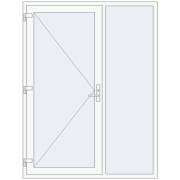 Вхідні двері 1600x2100 мм REHAU Euro-Design 60 Білий (RAL 9016) з двох сторін Вхідні двері 1600x2100 мм REHAU Euro-Design 60 Білий (RAL 9016) з двох сторін