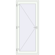 Вхідні двері 900x2200 мм REHAU Euro-Design 60 Білий (RAL 9016) з двох сторін