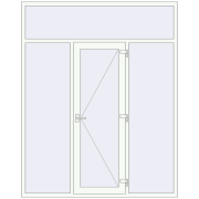 Вхідні двері 2000x2500 мм REHAU Brillant-Design Білий (RAL 9016) з двох сторін Вхідні двері 2000x2500 мм REHAU Brillant-Design Білий (RAL 9016) з двох сторін