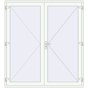 Вхідні двері 2000x2200 мм REHAU Brillant-Design Білий (RAL 9016) з двох сторін Вхідні двері 2000x2200 мм REHAU Brillant-Design Білий (RAL 9016) з двох сторін