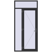 REHAU Euro-Design 60 1200x2600 мм ANTHRACITE_GREY_GLATT з двох сторін