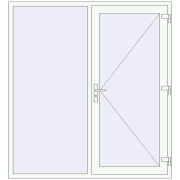 Вхідні двері 1800x1950 мм REHAU Brillant-Design Білий (RAL 9016) з двох сторін