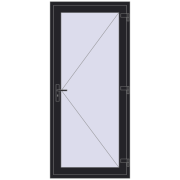Вхідні двері 950x2100 мм REHAU Euro-Design 60 BLACK_ULTI-MATT з двох сторін