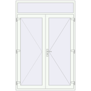 Вхідні двері 1600x2400 мм REHAU Brillant-Design Білий (RAL 9016) з двох сторін