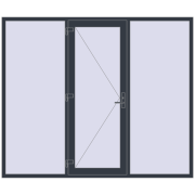 Вхідні двері 2500x2100 мм REHAU Euro-Design 60 ANTHRACITE_GREY_STRUKTURAL з двох сторін