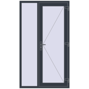REHAU Euro-Design 60 1200x2100 мм ANTHRACITE_GREY_STRUKTURAL з двох сторін