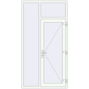 Вхідні двері 1200x2300 мм REHAU Euro-Design 60 Білий (RAL 9016) з двох сторін