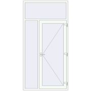 Вхідні двері 1300x2600 мм REHAU Euro-Design 60 Білий (RAL 9016) з двох сторін