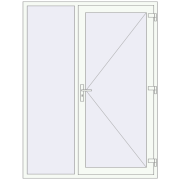 Вхідні двері 1600x2100 мм REHAU Euro-Design 60 Білий (RAL 9016) з двох сторін