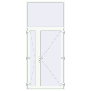 Вхідні двері 1300x3000 мм REHAU Brillant-Design Білий (RAL 9016) з двох сторін