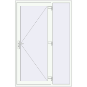 Вхідні двері 1400x2100 мм REHAU SYNEGO Білий (RAL 9016) з двох сторін Вхідні двері 1400x2100 мм REHAU SYNEGO Білий (RAL 9016) з двох сторін