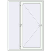 Вхідні двері 1500x2100 мм REHAU Euro-Design 60 Білий (RAL 9016) з двох сторін Вхідні двері 1500x2100 мм REHAU Euro-Design 60 Білий (RAL 9016) з двох сторін