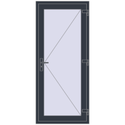 REHAU Euro-Design 60 850x1950 мм ANTHRACITE_GREY_STRUKTURAL з двох сторін