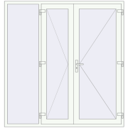 Вхідні двері 2000x2100 мм REHAU Euro-Design 60 Білий (RAL 9016) з двох сторін Вхідні двері 2000x2100 мм REHAU Euro-Design 60 Білий (RAL 9016) з двох сторін