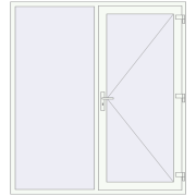 REHAU Euro-Design 60 1870x2050 мм Білий (RAL 9016) з двох сторін REHAU Euro-Design 60 1870x2050 мм Білий (RAL 9016) з двох сторін