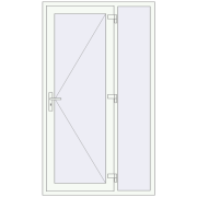 Вхідні двері 1220x2100 мм REHAU Euro-Design 60 Білий (RAL 9016) з двох сторін