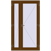 Вхідні двері 1200x2100 мм REHAU Brillant-Design WALNUT з двох сторін