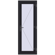 Вхідні двері 700x2000 мм REHAU Euro-Design 60 BLACK_ULTI-MATT з двох сторін
