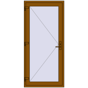 Вхідні двері 950x2100 мм REHAU Euro-Design 60 GOLDEN OAK з двох сторін