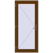 Вхідні двері 900x2000 мм REHAU Euro-Design 60 WALNUT з двох сторін