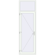 Вхідні двері 900x2900 мм REHAU SYNEGO Білий (RAL 9016) з двох сторін