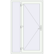 Вхідні двері 1300x2100 мм REHAU Euro-Design 60 Білий (RAL 9016) з двох сторін