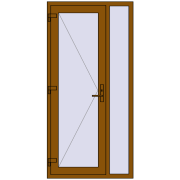 Вхідні двері 1000x2050 мм REHAU Euro-Design 60 GOLDEN OAK з двох сторін