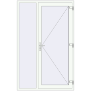 Вхідні двері 1400x2200 мм REHAU Euro-Design 60 Білий (RAL 9016) з двох сторін