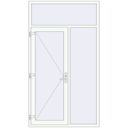 Вхідні двері 1400x2500 мм REHAU Euro-Design 60 Білий (RAL 9016) з двох сторін