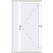 Вхідні двері 1249x2100 мм REHAU SYNEGO Білий (RAL 9016) з двох сторін