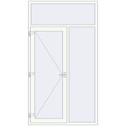 Вхідні двері 1400x2500 мм REHAU Euro-Design 60 Білий (RAL 9016) з двох сторін Вхідні двері 1400x2500 мм REHAU Euro-Design 60 Білий (RAL 9016) з двох сторін