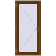 Вхідні двері 950x2050 мм REHAU Euro-Design 60 WALNUT з двох сторін