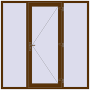 Вхідні двері 2000x2000 мм REHAU Euro-Design 60 WALNUT з двох сторін Вхідні двері 2000x2000 мм REHAU Euro-Design 60 WALNUT з двох сторін