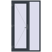 Вхідні двері 1200x2100 мм REHAU Euro-Design 60 ANTHRACITE_GREY_STRUKTURAL з двох сторін Вхідні двері 1200x2100 мм REHAU Euro-Design 60 ANTHRACITE_GREY_STRUKTURAL з двох сторін