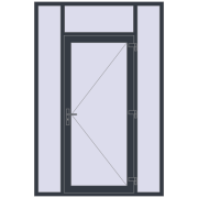 Вхідні двері 1600x2400 мм REHAU Brillant-Design ANTHRACITE_GREY_STRUKTURAL з двох сторін