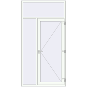 Вхідні двері 1350x2600 мм REHAU Euro-Design 60 Білий (RAL 9016) з двох сторін