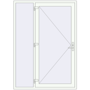 Вхідні двері 1500x2100 мм REHAU Brillant-Design Білий (RAL 9016) з двох сторін