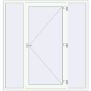 Вхідні двері 2000x2100 мм REHAU Euro-Design 60 Білий (RAL 9016) з двох сторін Вхідні двері 2000x2100 мм REHAU Euro-Design 60 Білий (RAL 9016) з двох сторін