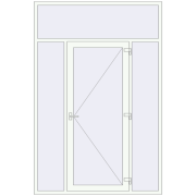 Вхідні двері 1820x2730 мм REHAU Euro-Design 60 Білий (RAL 9016) з двох сторін Вхідні двері 1820x2730 мм REHAU Euro-Design 60 Білий (RAL 9016) з двох сторін